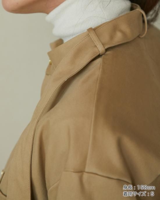 30%off】ミリタリーボウタイジャケット(ベージュ) - seventen 30%off】ミリタリーボウタイジャケット(ベージュ) - seventen