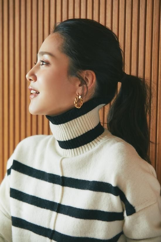 美品✨22AW セブンテン カシミヤ混 ハイネックニットワンピース ボーダー M 美品22AW セブンテン カシミヤ混 ハイネックニットワンピース ボーダー