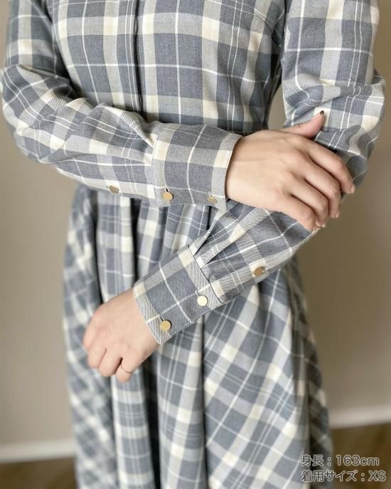 seven ten チェックネルシャツワンピース ベージュ　セブンテン　xs 40％off】チェックネルシャツワンピース(ベージュ) - seventen