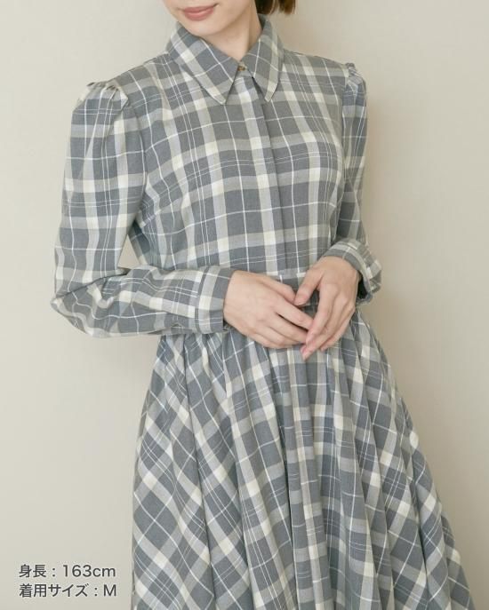 seven ten チェックネルシャツワンピース ベージュ　セブンテン　xs 40％off】チェックネルシャツワンピース(ベージュ) - seventen