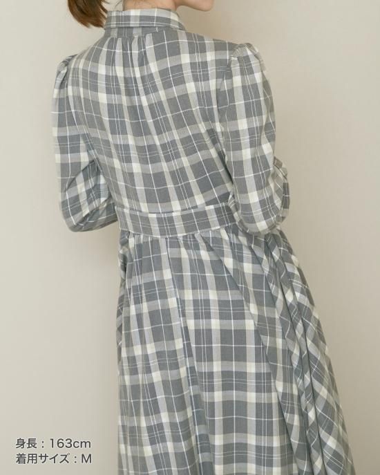 40％off】チェックネルシャツワンピース(ベージュ) - seventen