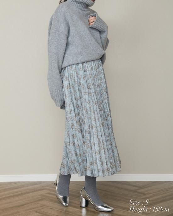 シフォンプリーツスカート(グレー) - seventen