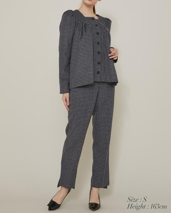 60％off】ガンクラブチェックウールパンツ(ブラック) - seventen