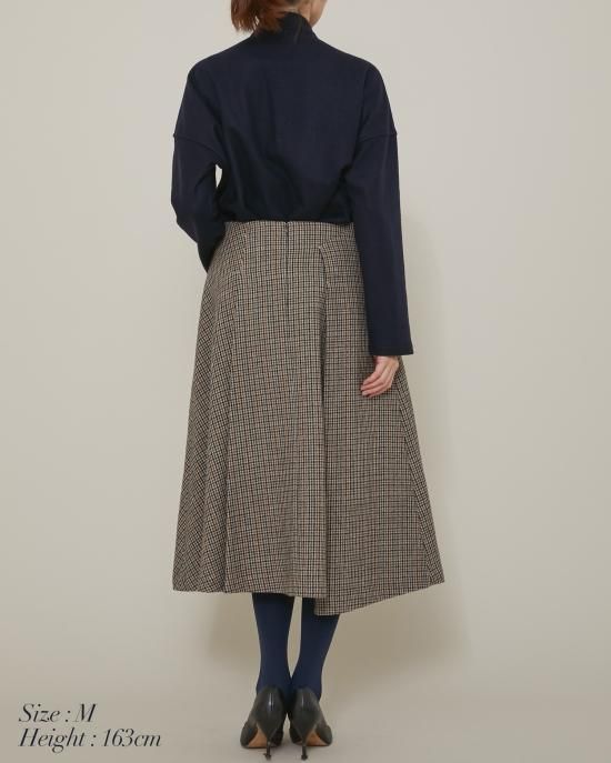 20％off】ガンクラブチェックウールスカート(ブラウン) - seventen