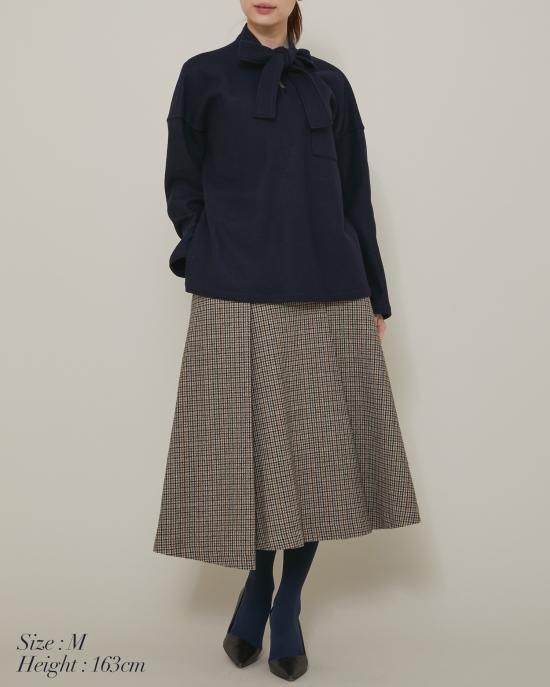 CELINE ウール チェック ミニスカート ブラウン ユニクロ公式 | ウールブレンドミニスカート（チェック）