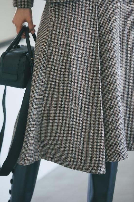 STANDREWS ブラウン スカート yuiさんコラボ ]バイアス切替えギャザースカート（スカート