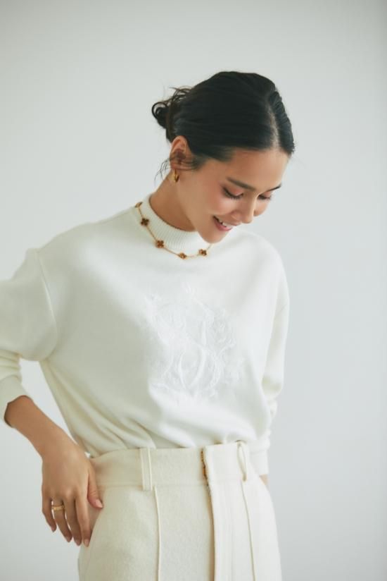 30％off】ロゴ刺繍ニット(オフホワイト) - seventen