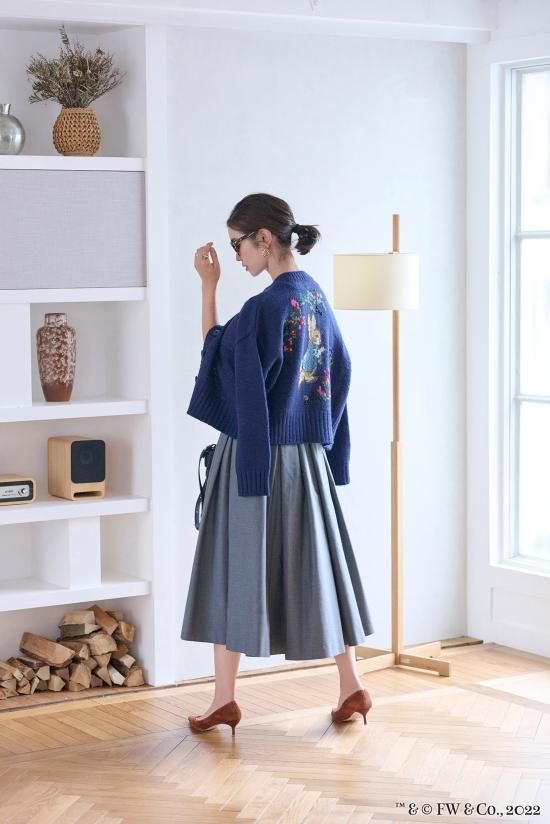 20%off】ピーターラビット™️刺繍カーディガン(ネイビー 20%off】ピーターラビット™️刺繍カーディガン(ネイビー