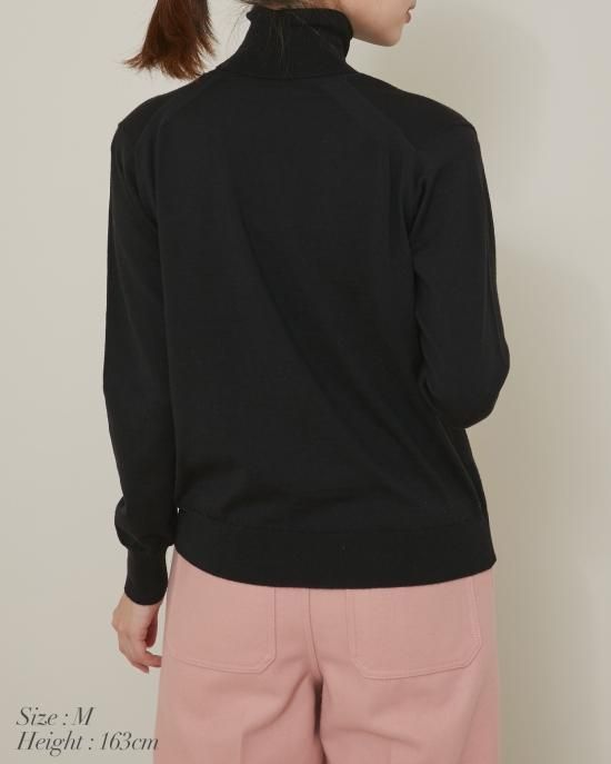 ショルダーパットタートルニット(ネイビー) - seventen