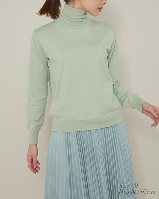 ショルダーパットタートルニット(ネイビー) - seventen