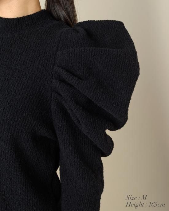 ブークレパワーショルダーニット(グレー) - seventen