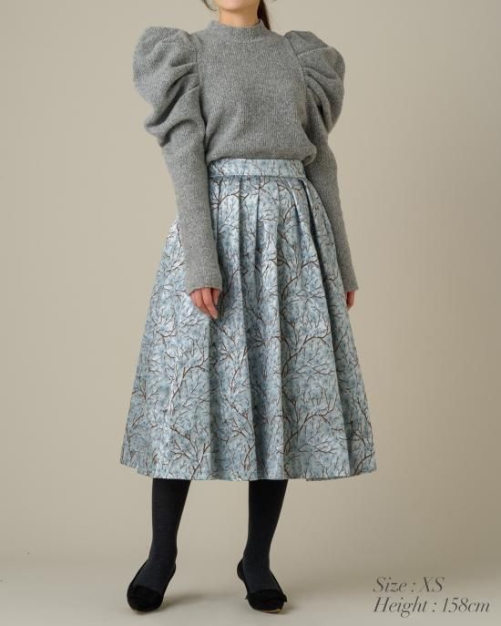 セブンテン　ブランチジャガードスカート　Mサイズ 再入荷】ブランチジャガードスカート(ライトブルー) - seventen