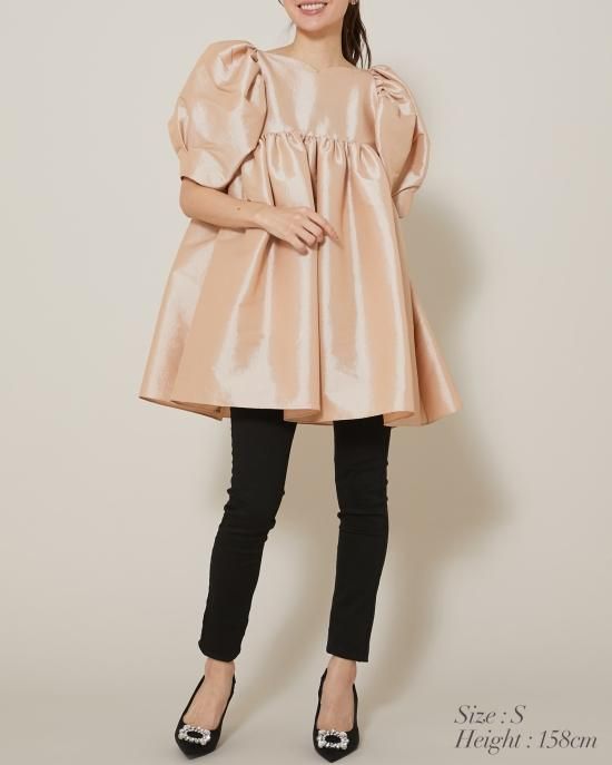 SEVENTEN セブンテン　ストレッチサテンボリュームチュニック ストレッチサテンボリュームチュニック(ホワイト) - seventen