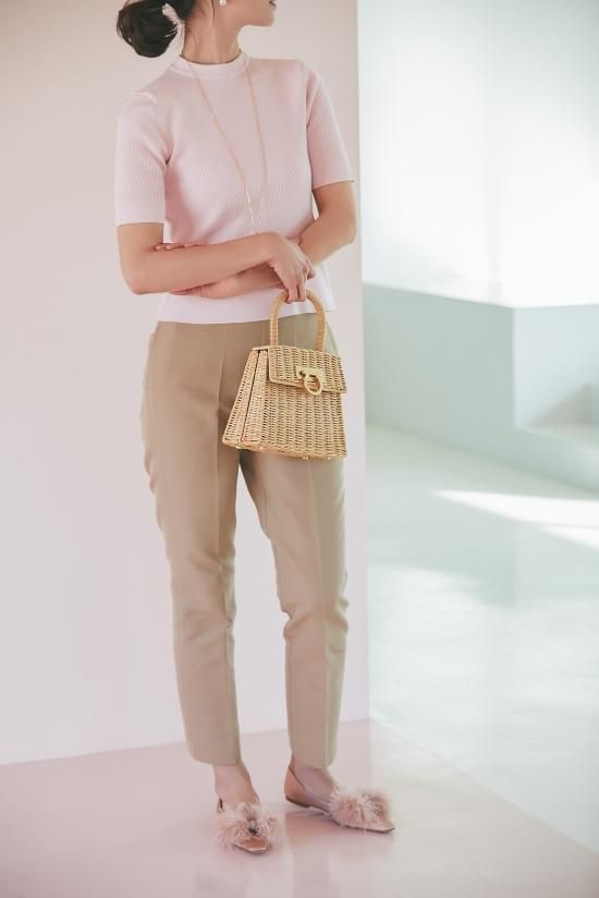 ベーシックショートスリーブニット(サクラ) - seventen