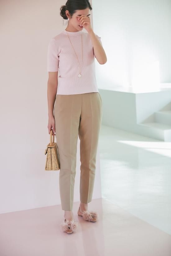 ベーシックショートスリーブニット(サクラ) - seventen