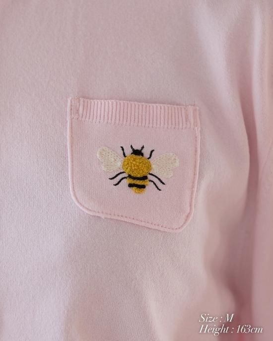 ワンポイント刺繍カーディガン(カーキ) - seventen