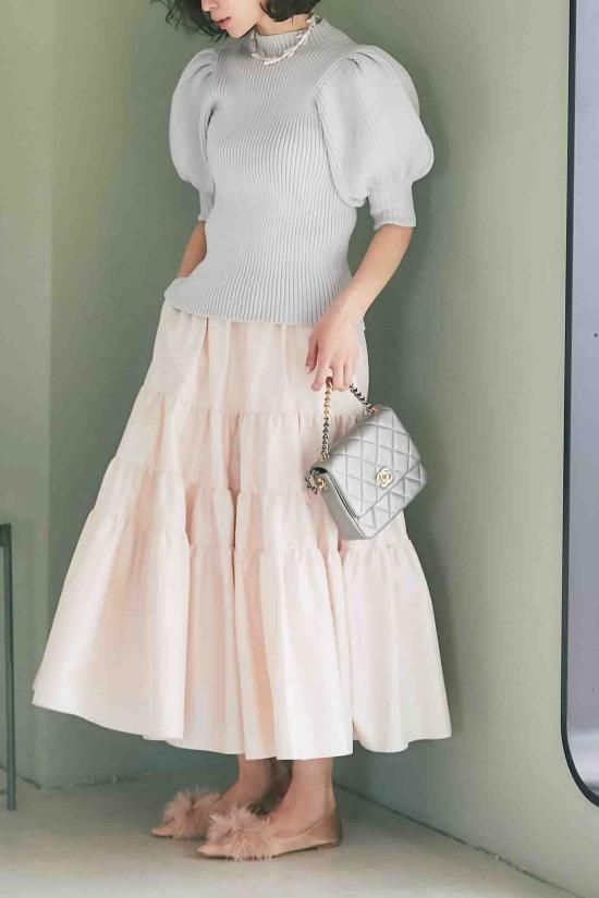 【ゆう】seventen セブンテン　ボリュームスリーブニットドレス ボリュームスリーブニットドレス(オフホワイト） - seventen