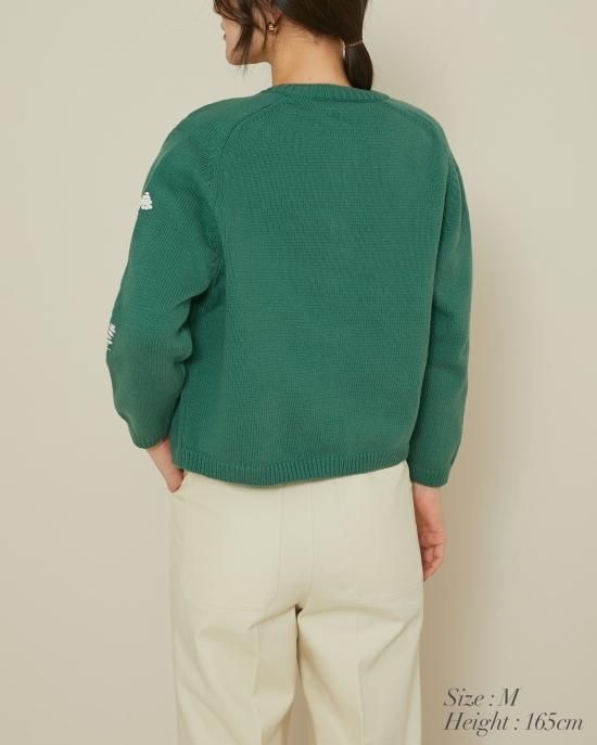 フラワー手刺繍カーディガン(グリーン) - seventen フラワー手刺繍カーディガン(グリーン) - seventen