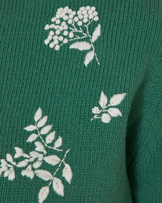 フラワー手刺繍カーディガン(グリーン) - seventen フラワー手刺繍カーディガン(グリーン) - seventen