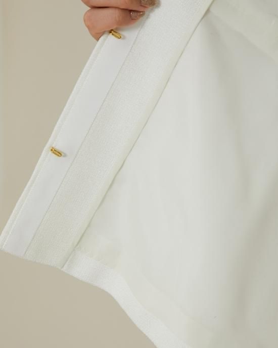 【seventen】ツイードフレアショートコート（ホワイト） seventen】ツイードフレアショートコート（ホワイト） SEVEN TEN