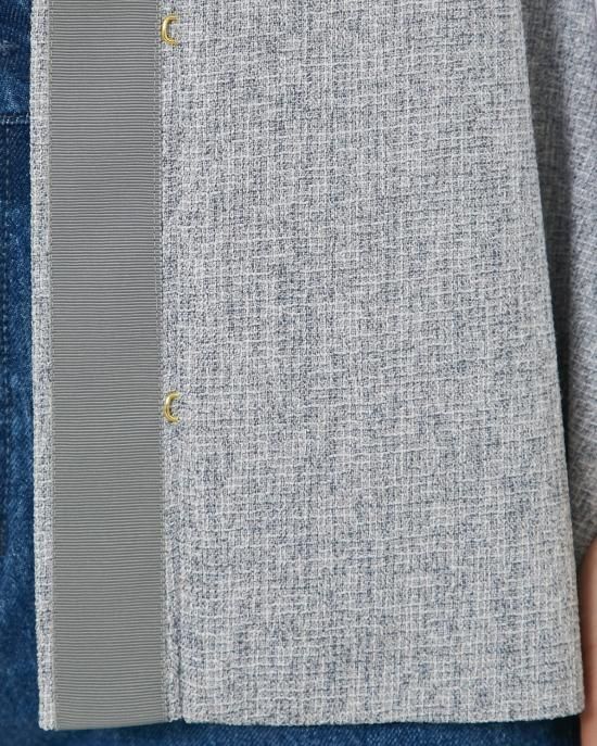 SEVEN TEN ￼ ツイードフレアショートコート ツイードフレアショートコート(グレー) - seventen