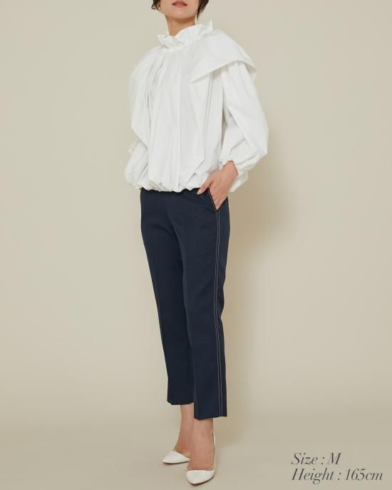 30%off】バルーンドレープ2WAYブラウス(ホワイト) - seventen 30%off】バルーンドレープ2WAYブラウス(ホワイト) - seventen