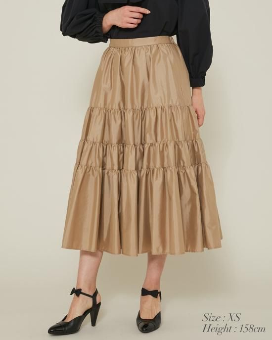 タフタティアードスカート(ライトピンク) - seventen