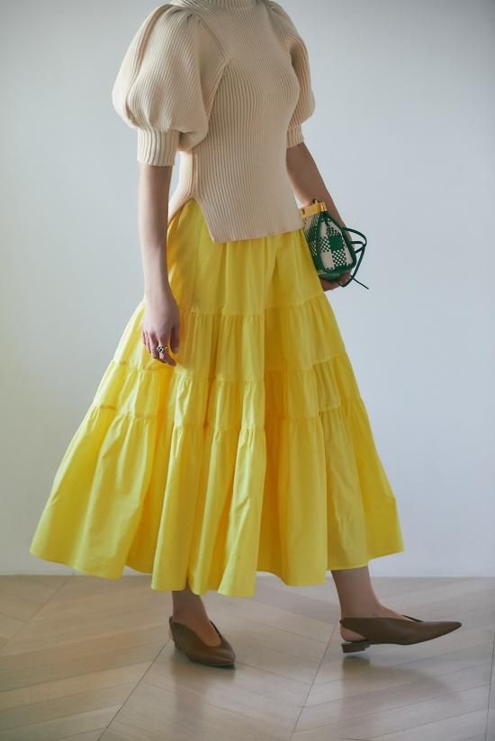 タフタティアードスカート(イエロー) - seventen