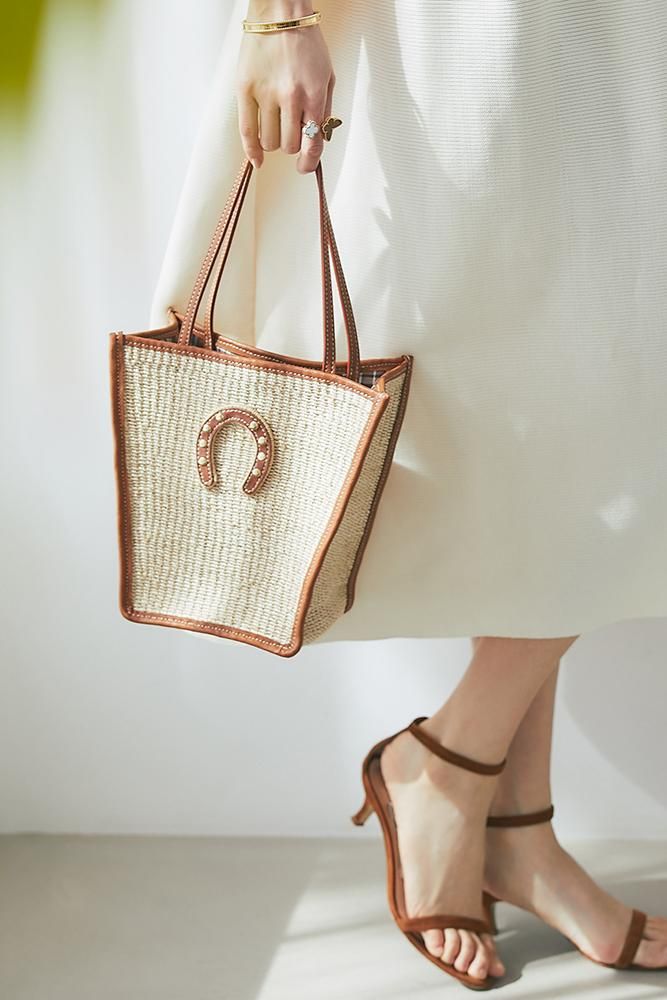 何でも揃う 40％off】ホースシューアバカバッグ(ナチュラル) seventen - バッグ