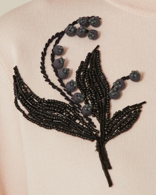 すずらん刺繍カーディガン(ブラック) - seventen