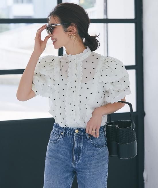 ボーダーズ アットバルコニー  DOTS BLOUSE