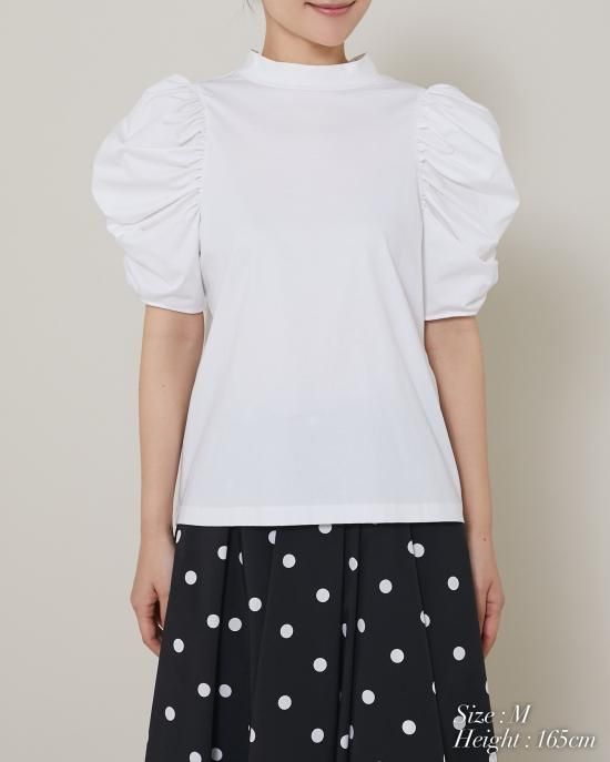 シャーリングスリーブTシャツ(ブラック) - seventen