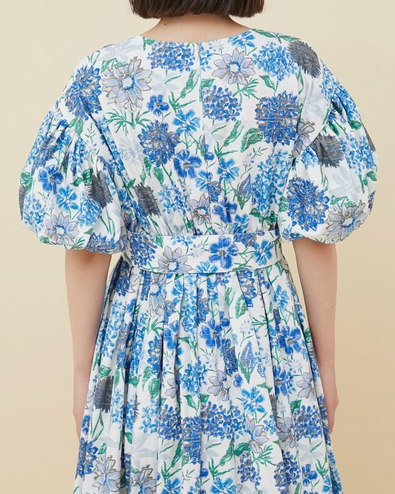 30％off】ヴィンテージプリントワンピース(ブルー) - seventen