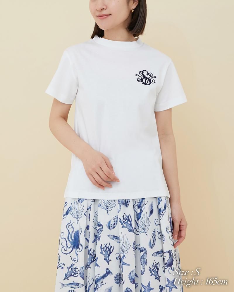 SVT刺繍Tシャツ(ホワイト×ベージュ) - seventen SVT刺繍Tシャツ(ホワイト×ベージュ) - seventen