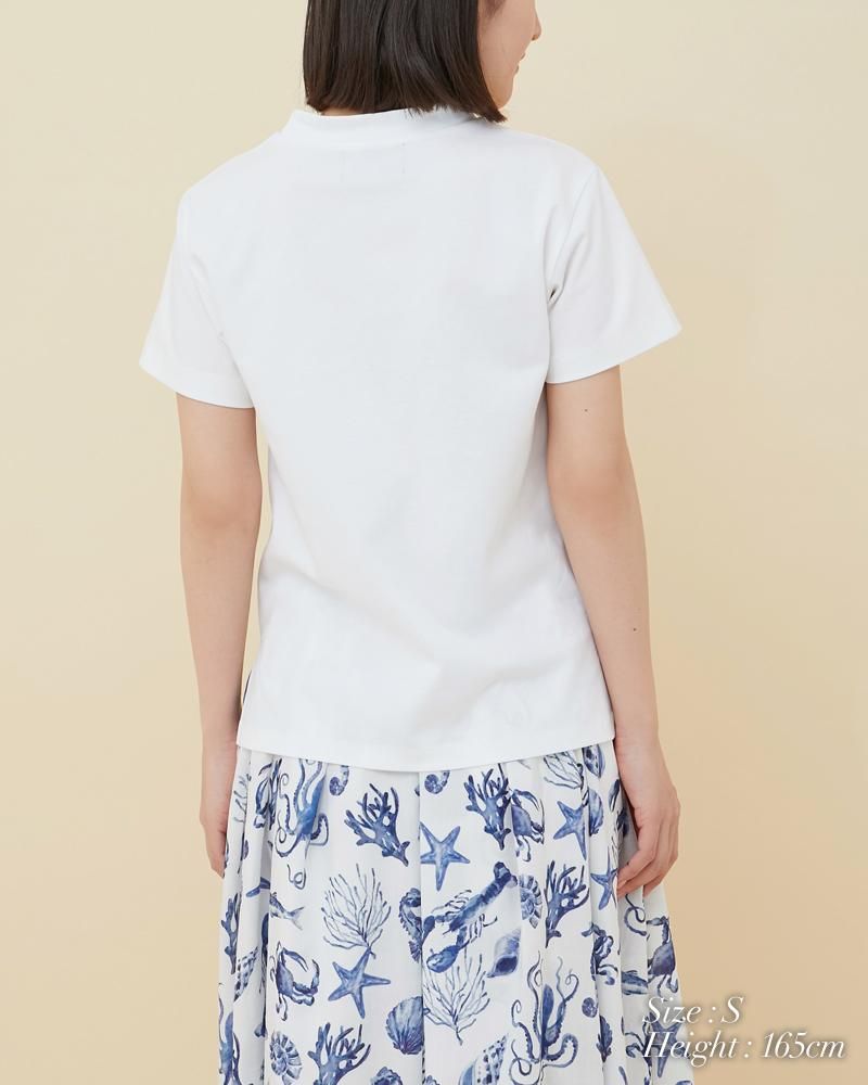 SVT刺繍Tシャツ(ホワイト×ベージュ) - seventen SVT刺繍Tシャツ(ホワイト×ベージュ) - seventen