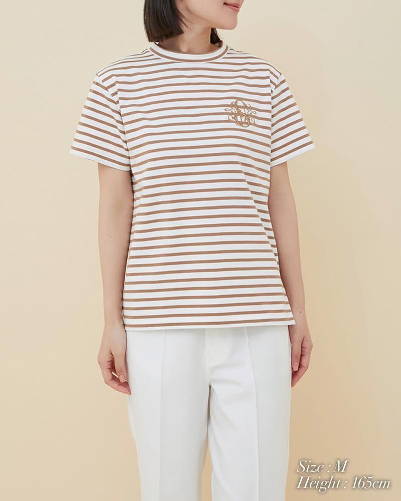 SVT刺繍Tシャツ(ホワイト×ベージュ) - seventen SVT刺繍Tシャツ(ホワイト×ベージュ) - seventen