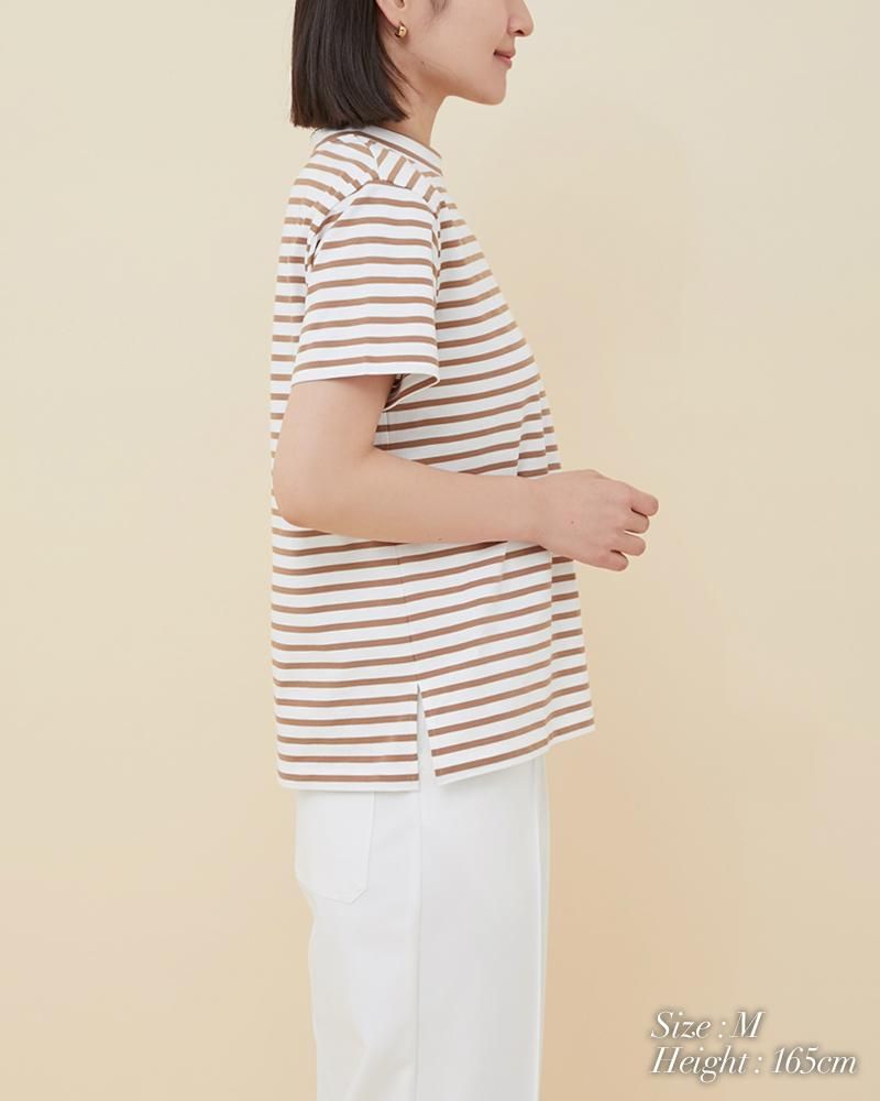 SVT刺繍Tシャツ(ホワイト×ベージュ) - seventen