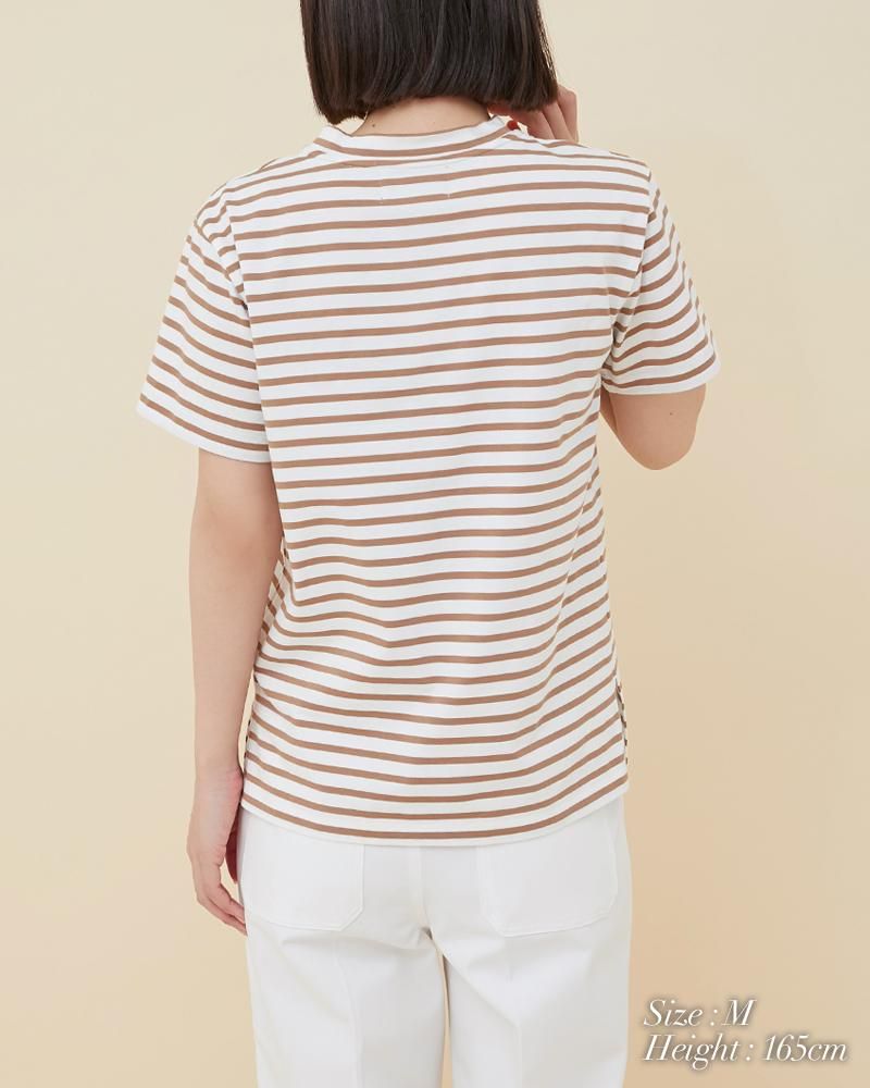 SVT刺繍Tシャツ(ホワイト×ベージュ) - seventen SVT刺繍Tシャツ(ホワイト×ベージュ) - seventen