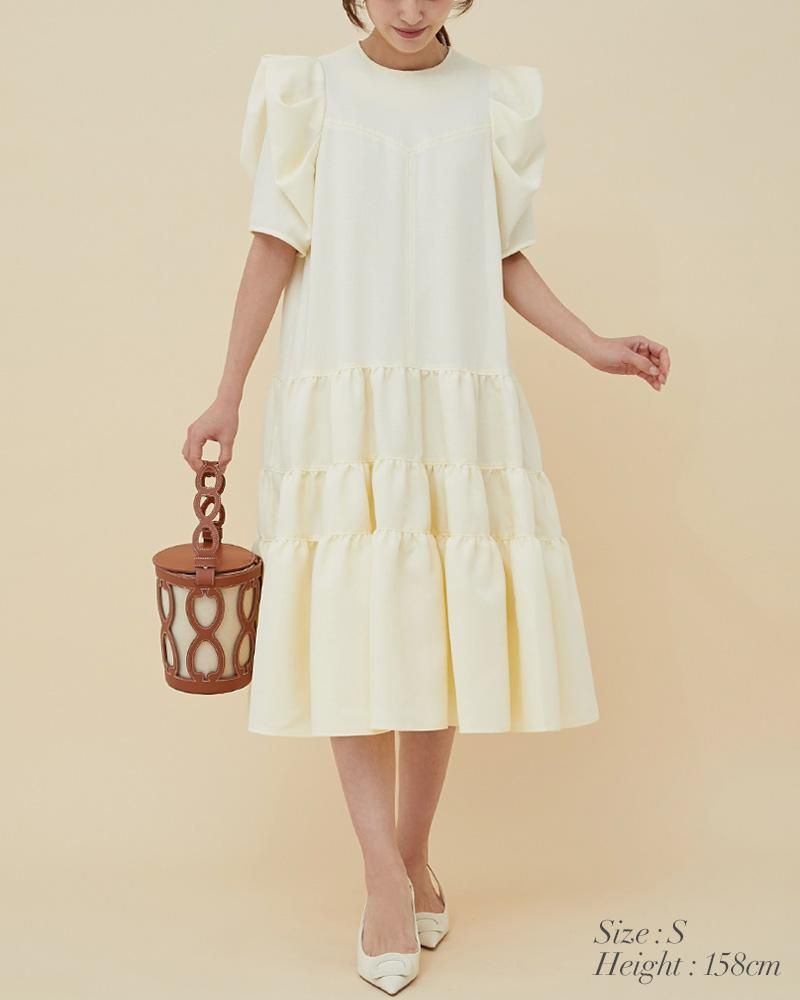 【新品】room306 ワンピース　リネン　麻　ティアードワンピース 新品】room306 ワンピース リネン 麻 ティアードワンピース