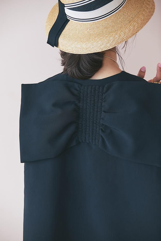 Drawer - SEVEN TEN セブンテン ダブルクロスリボントップス(ブラック) S ダブルクロスリボントップス(ブラック) - seventen