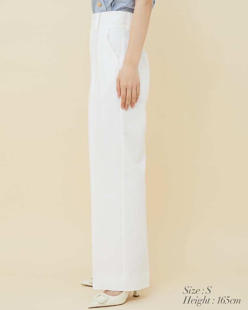 30%off】ハイウエストストレートパンツ(ホワイト) - seventen 30%off】ハイウエストストレートパンツ(ホワイト) - seventen