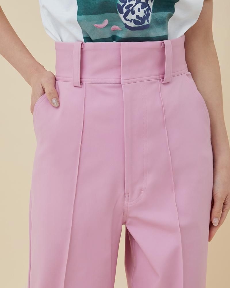 20%off】ハイウエストストレートパンツ(ピンク) - seventen 20%off】ハイウエストストレートパンツ(ピンク) - seventen