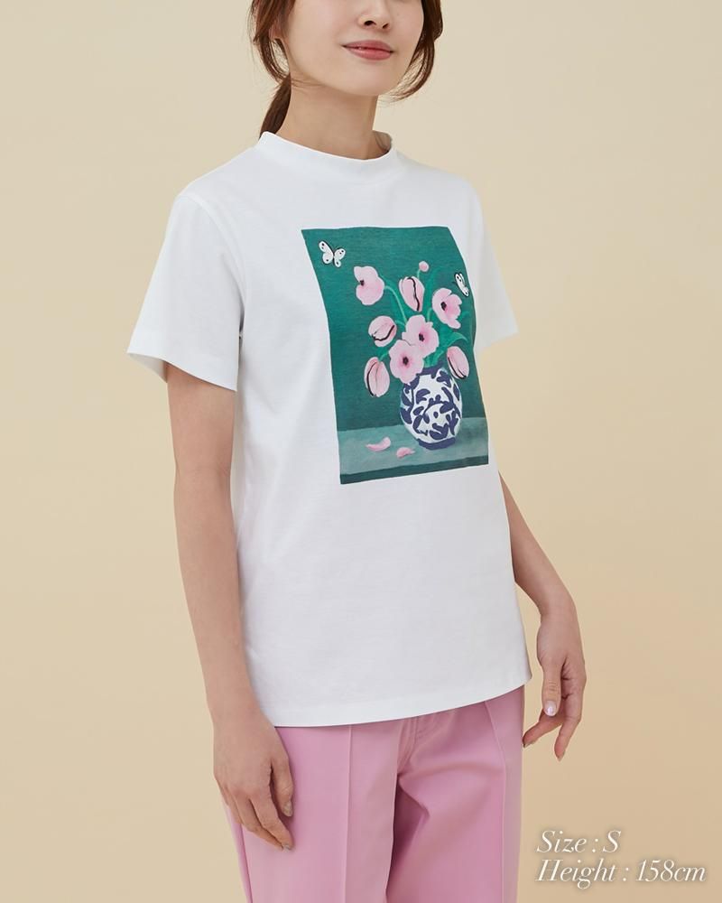 アートプリントTシャツ(ベージュ) - seventen