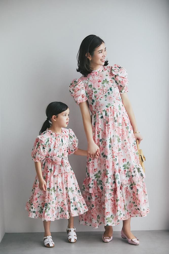 セブンテン　seventen SEVENTEN ワンピース　花柄　ドレス 再入荷】小花ローンギンガムパイピングドレス(ピンク) - seventen