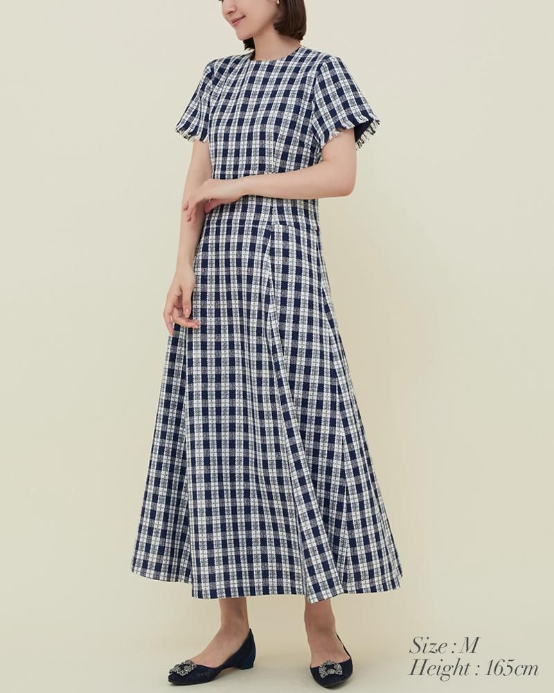 珍しい 再入荷】ツイードフィットフレアワンピース(グリーン) seventen - ワンピース
