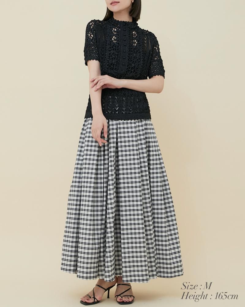 再入荷】クロシェショートスリーブニット(ホワイト) - seventen