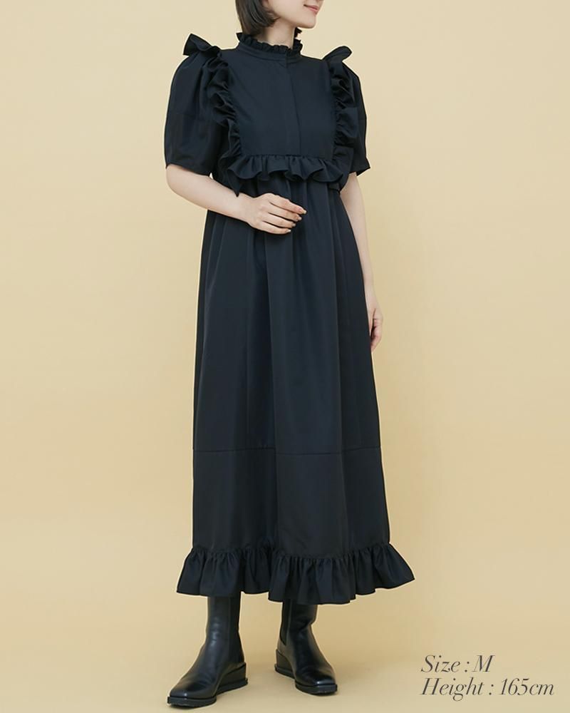 スクエアトリムフリルワンピース(ホワイト) - seventen