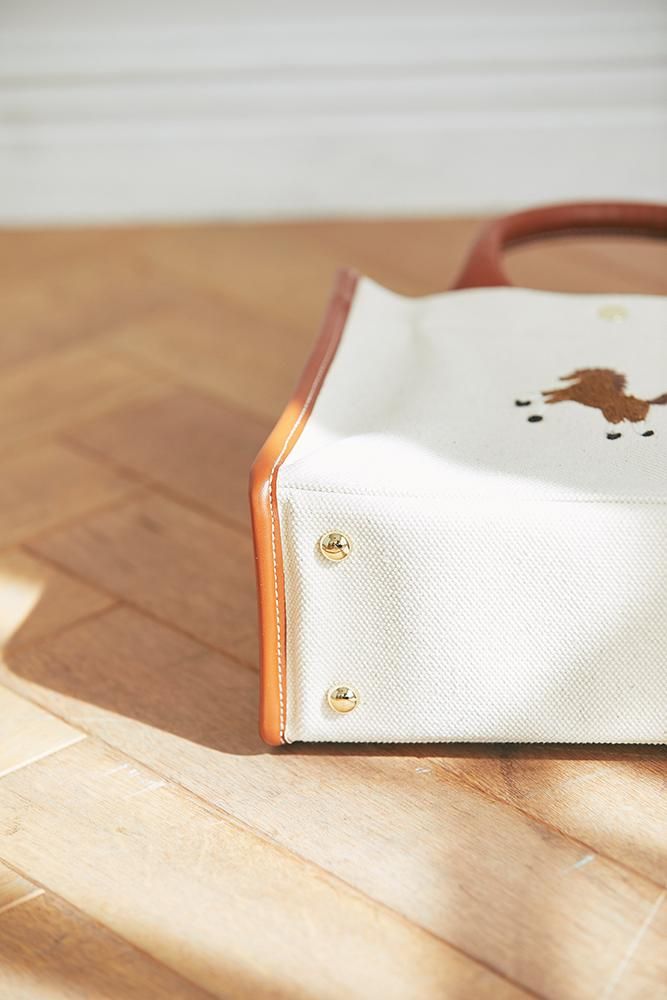再入荷】ワンポイント刺繍トートバッグ(オフホワイト/ミニ 再入荷】ワンポイント刺繍トートバッグ(オフホワイト/ミニ
