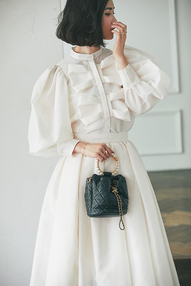 値下SEVENTENbyMIHOKAWAHITOソフトオーガンジーSKホワイト オーガンジースカート(オフホワイト) - seventen