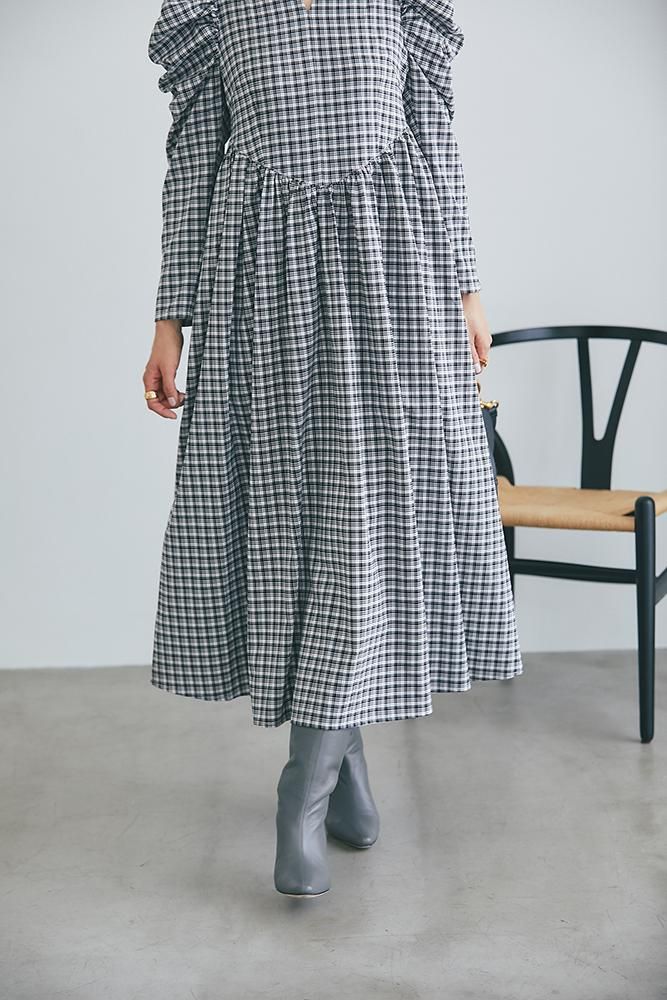 セブンテン チェックワンピース S チェックワンピース(ブラウン) - seventen